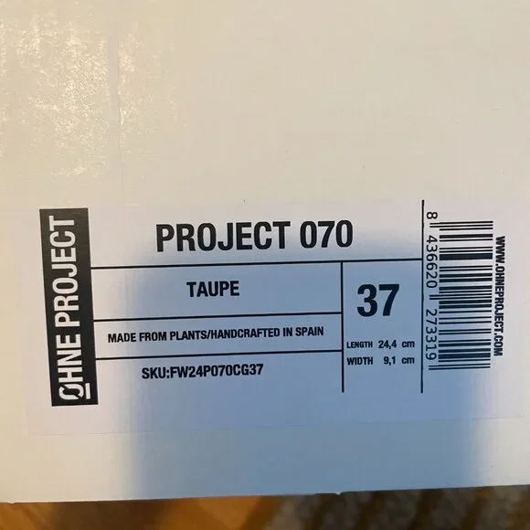 Ohne Project Barefoot Sneaker Project 070 Taupe, NWT Size 37 - Picture 7 of 7